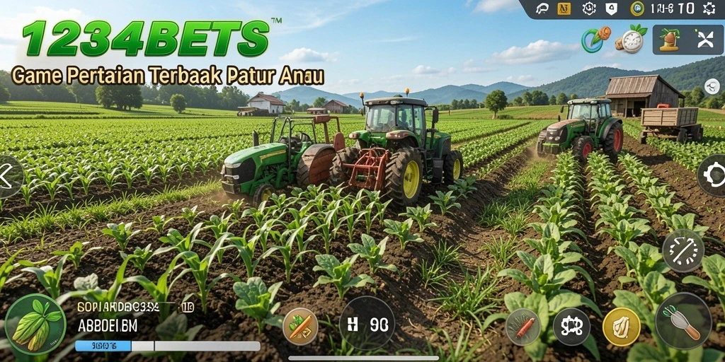 Gameplay menarik dalam 1234BETS yang menggambarkan kebun yang rindang.