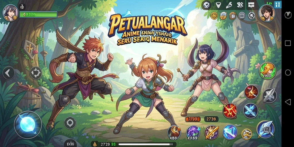 Tampilan gameplay seru dalam dunia anime yang memukau.