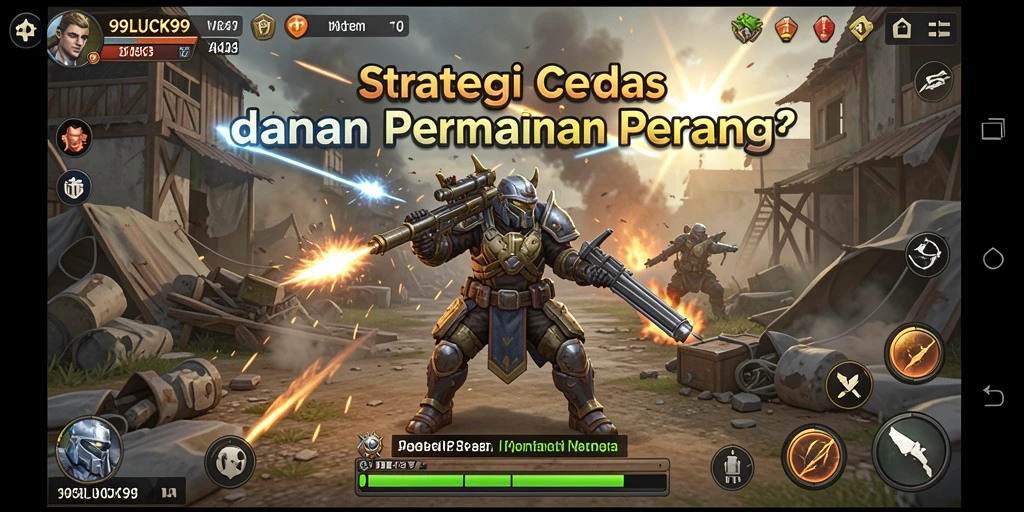 Tangkapan layar utama menampilkan pertempuran strategi di 99LUCK99.