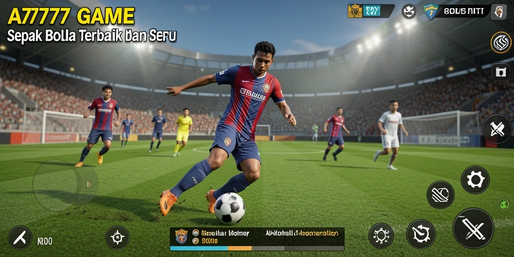 Tampilan gameplay <strong>A7777</strong> yang sangat mendebarkan dalam pertandingan sepak bola.