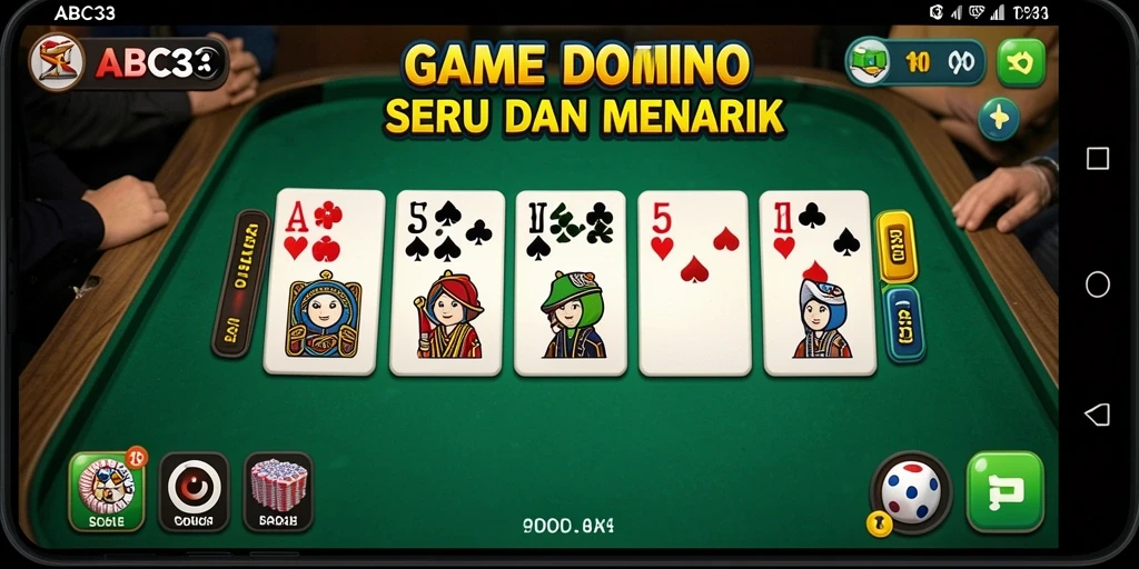 Screenshot gameplay <strong>ABC33</strong> menunjukkan arena Domino yang seru dan dinamis.