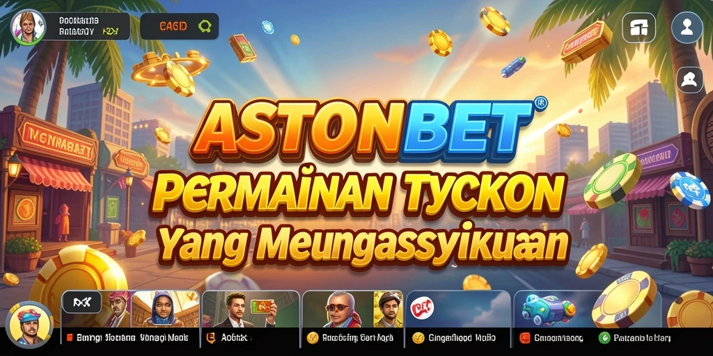 Tampilan gameplay seru di ASTONBET saat mengelola bisnis.