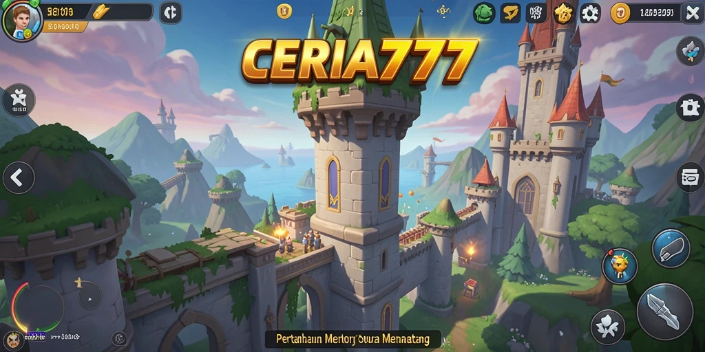 Tampilan gameplay menara yang mendebarkan dalam CERIA777.