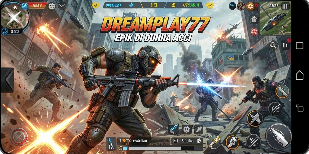 Tampilan seru dari gameplay aksi di DREAMPLAY77.