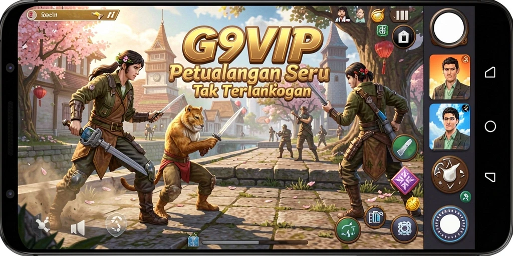 Tampilan gameplay G9VIP yang menampilkan aksi petualangan yang seru dan mendebarkan.