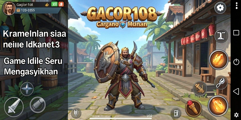 Screenshot gameplay GACOR108 menampilkan karakter dan sumber daya yang dikelola secara strategis.