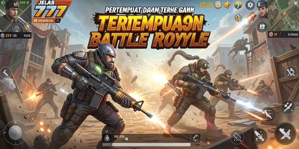 Tangkapan layar menunjukkan gameplay seru dari JELAS777 Battle Royale.