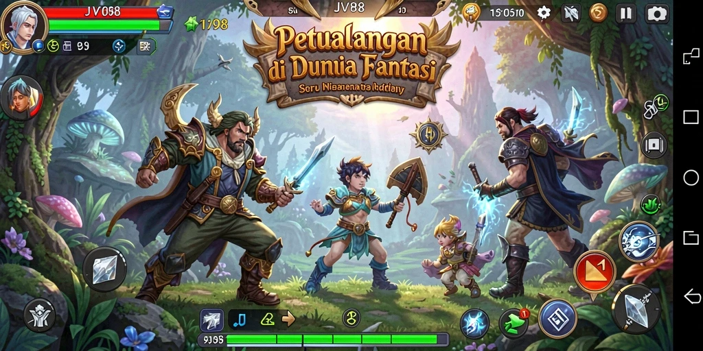 Tangkapan layar menunjukkan aksi seru dalam gameplay JV88.