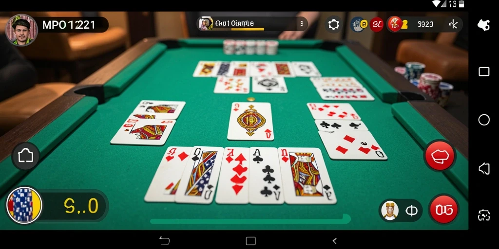 Screenshot utama MPO1221 menampilkan gameplay Gaple yang menarik.