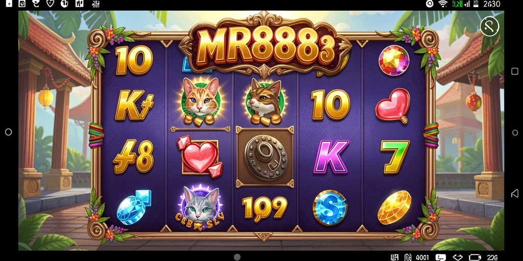 Tampilan gameplay Slot MR888 yang seru dan penuh warna.