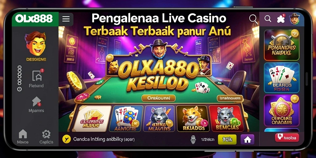 Screenshot gameplay OLX888 yang menampilkan dealer dalam aksi di meja Live Casino.
