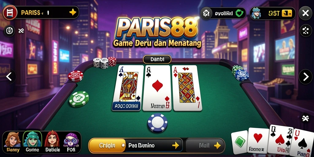Tampilan utama gameplay PARIS88 dengan serunya bermain Domino.