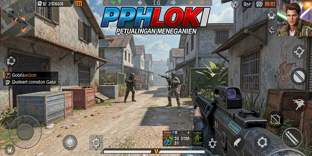 Tampilan gameplay menegangkan dalam PPHOKI yang menunjukkan aksi FPS.