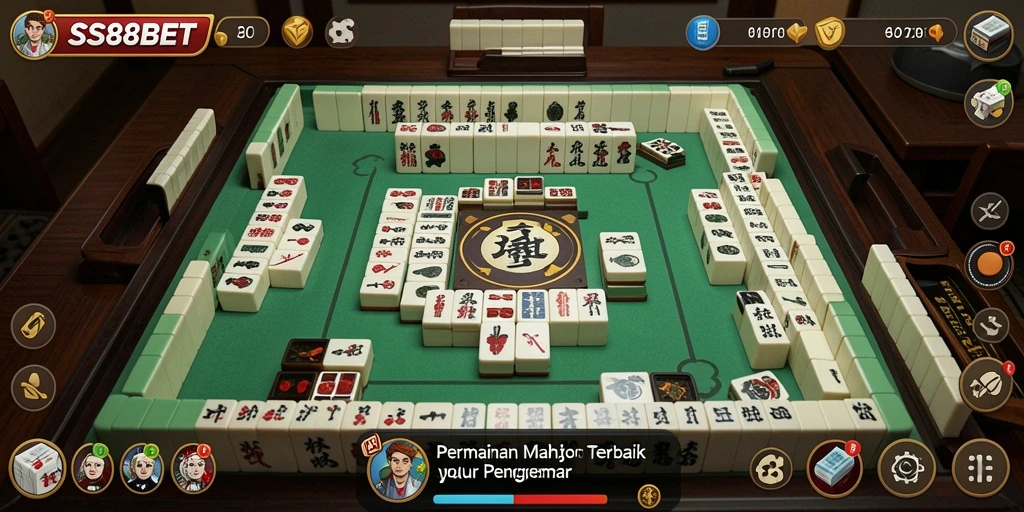 Tampilan gameplay SS88BET yang mengasyikkan dalam permainan Mahjong.