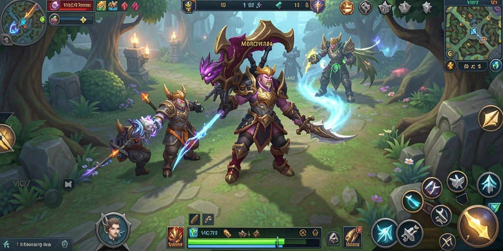 Screenshot menunjukkan pertempuran epik dalam permainan MMORPG.